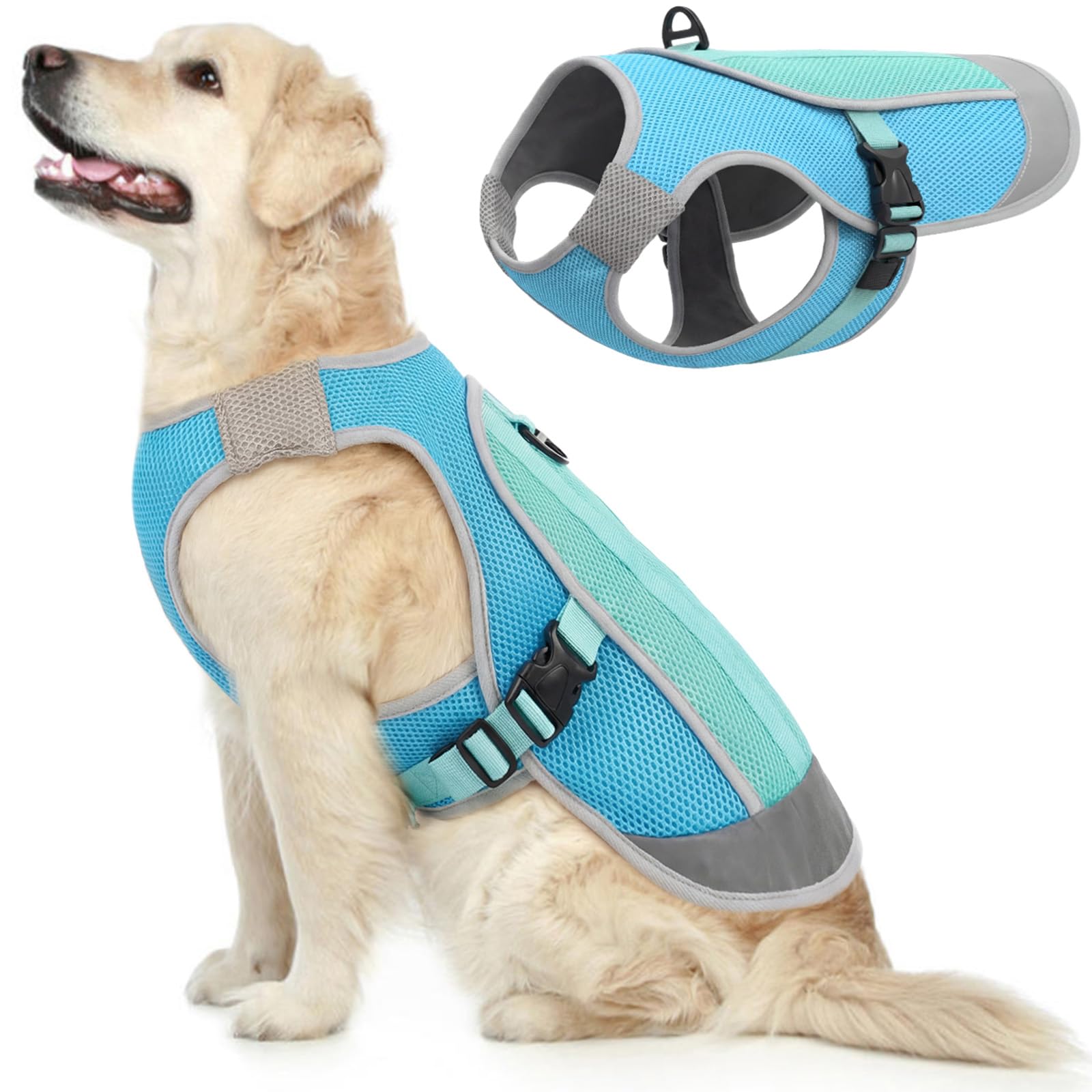 Kuoser gilet-refroidissant chien poitrine-mesh offre ventilation accrue pour les activités estivales.