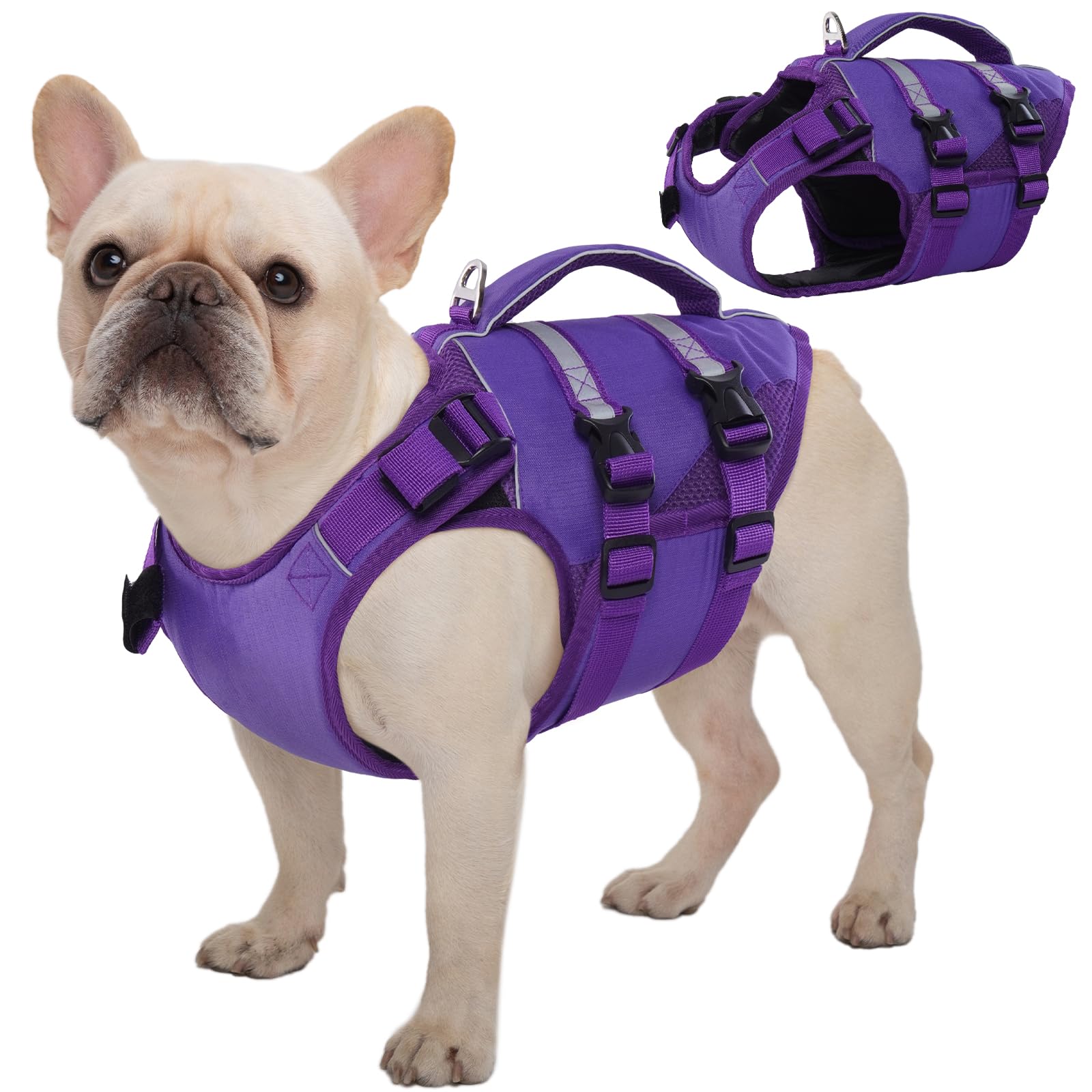 Kuoser gilet sauvetage chien, vue avant, sécurité lors de la natation.