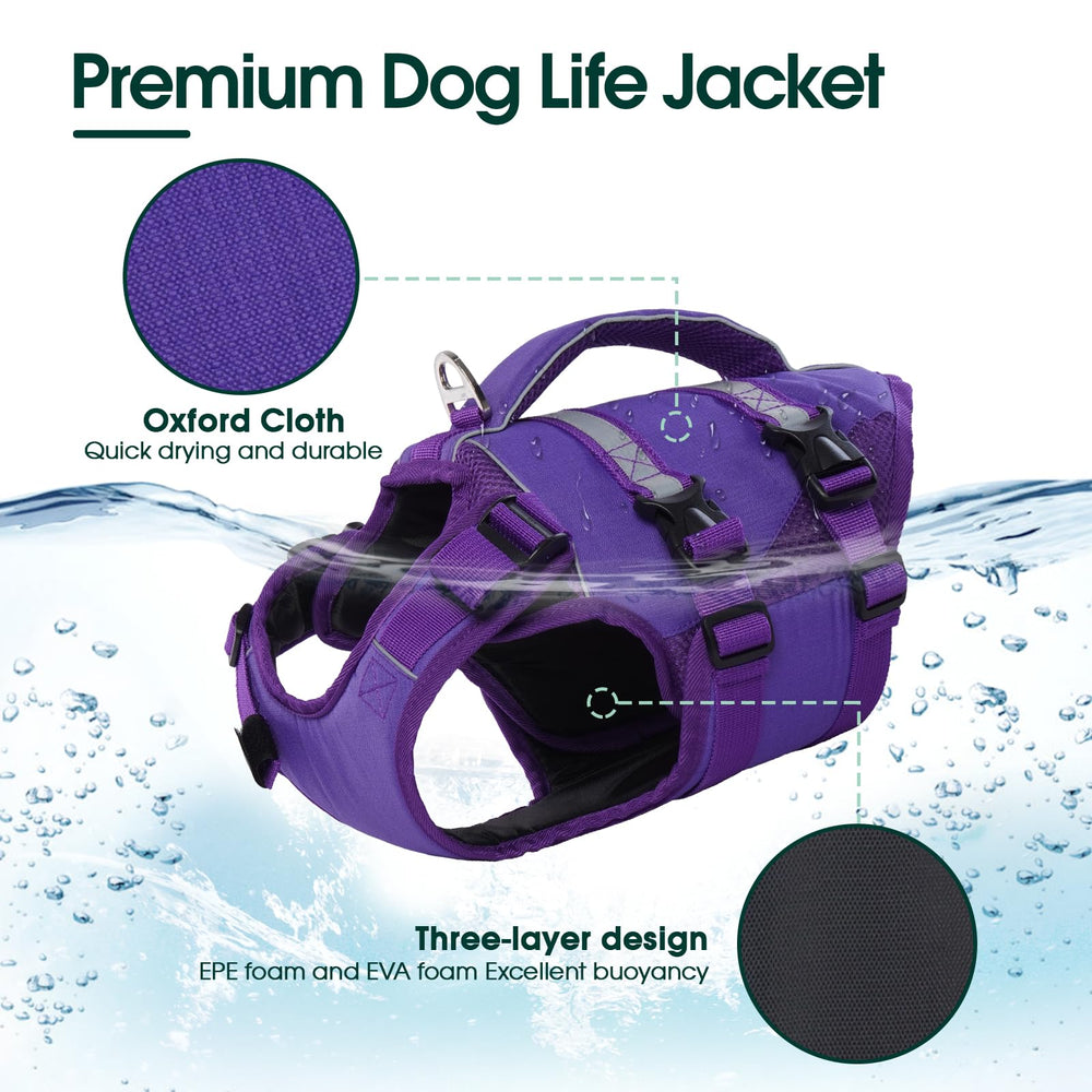 Kuoser gilet sauvetage chien, bandes réfléchissantes pour meilleure visibilité.