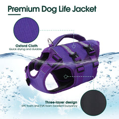 Kuoser gilet sauvetage chien, bandes réfléchissantes pour meilleure visibilité.