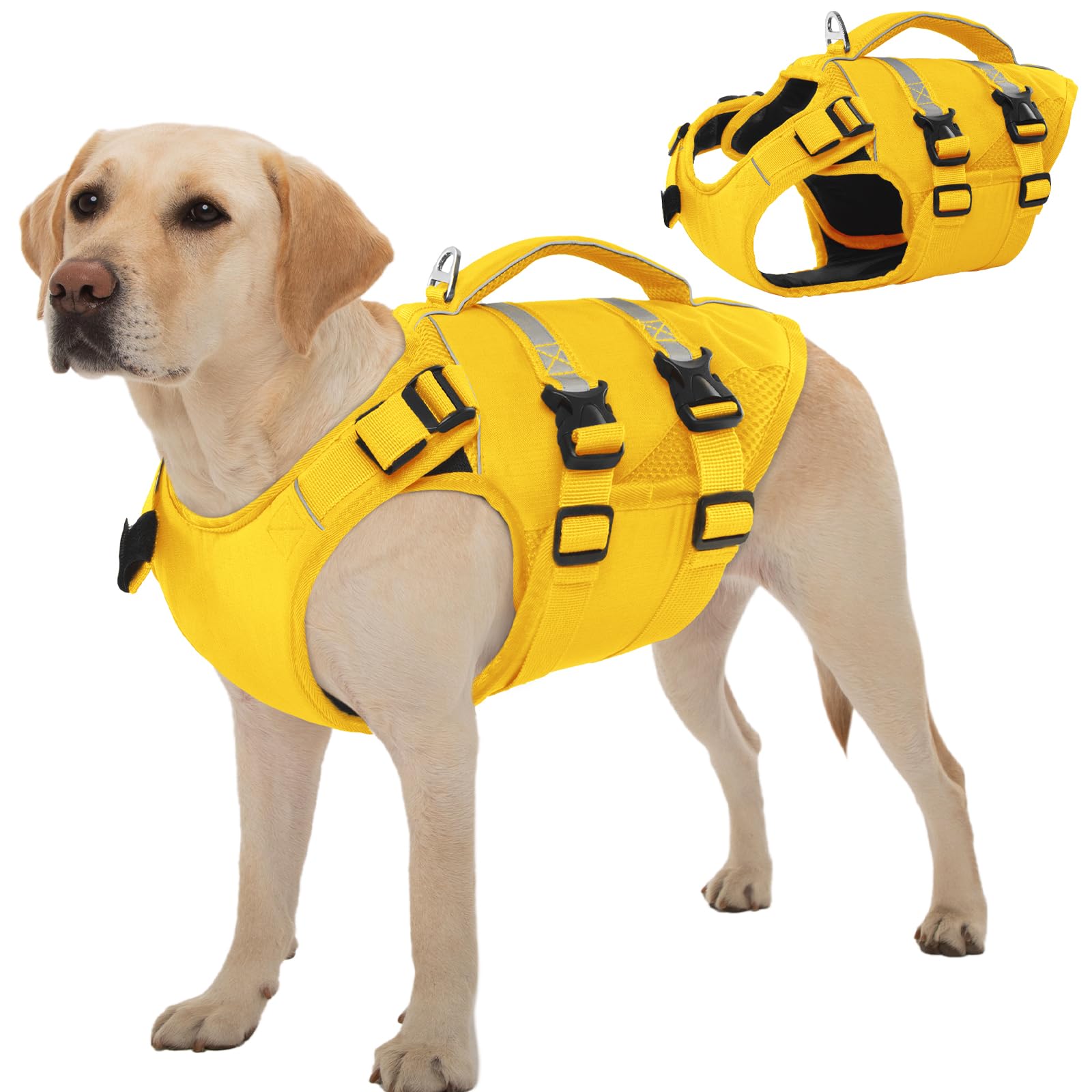 Kuoser gilet vie chien – vue avant, meilleure flottabilité pour la natation sécurisée.