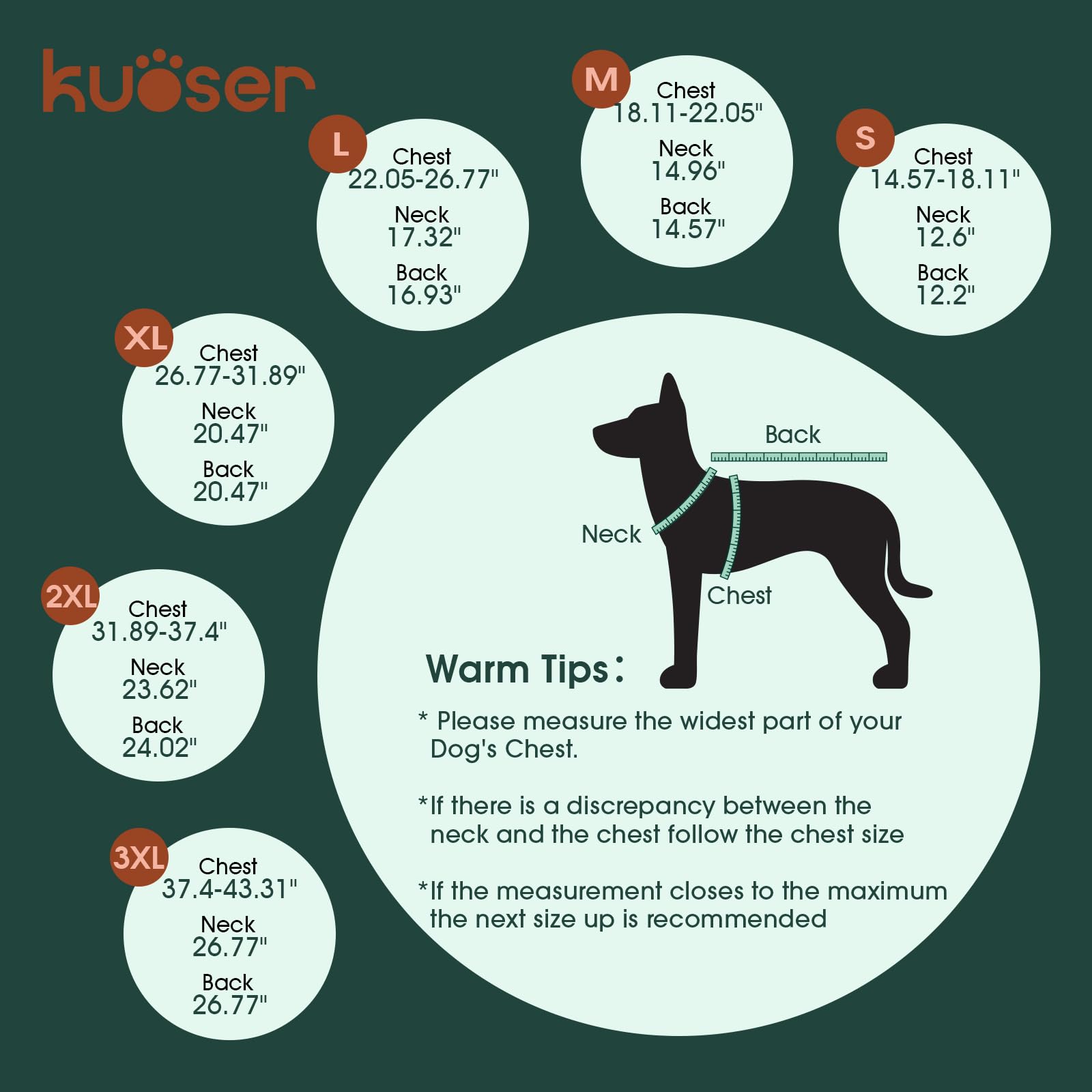 Kuoser veste pluie chien sangle ventrale reglable pour ajustement sûr