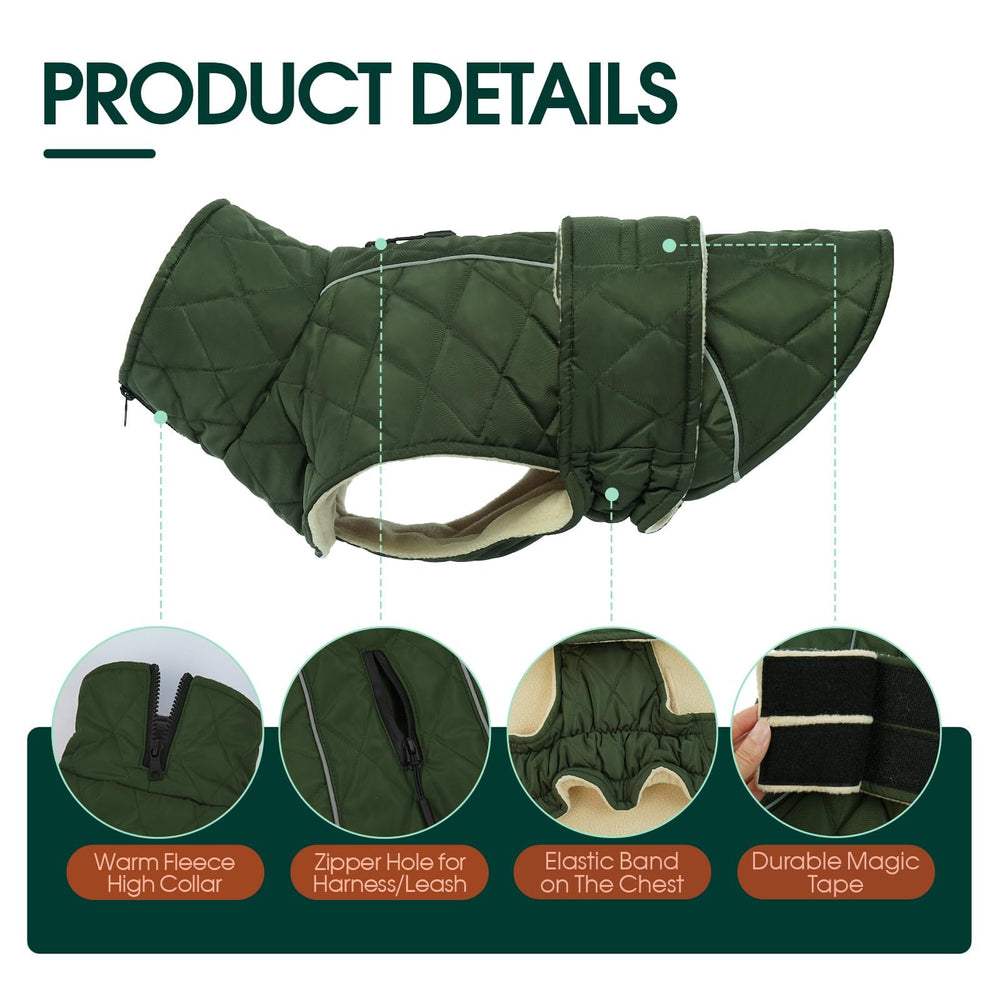 Kuoser Manteau Chien Thermique – ajustement Velcro sur la poitrine pour un maintien sûr.