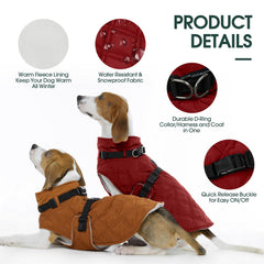 Kuoser manteau chien avec fermeture rapide pour enfilage facile