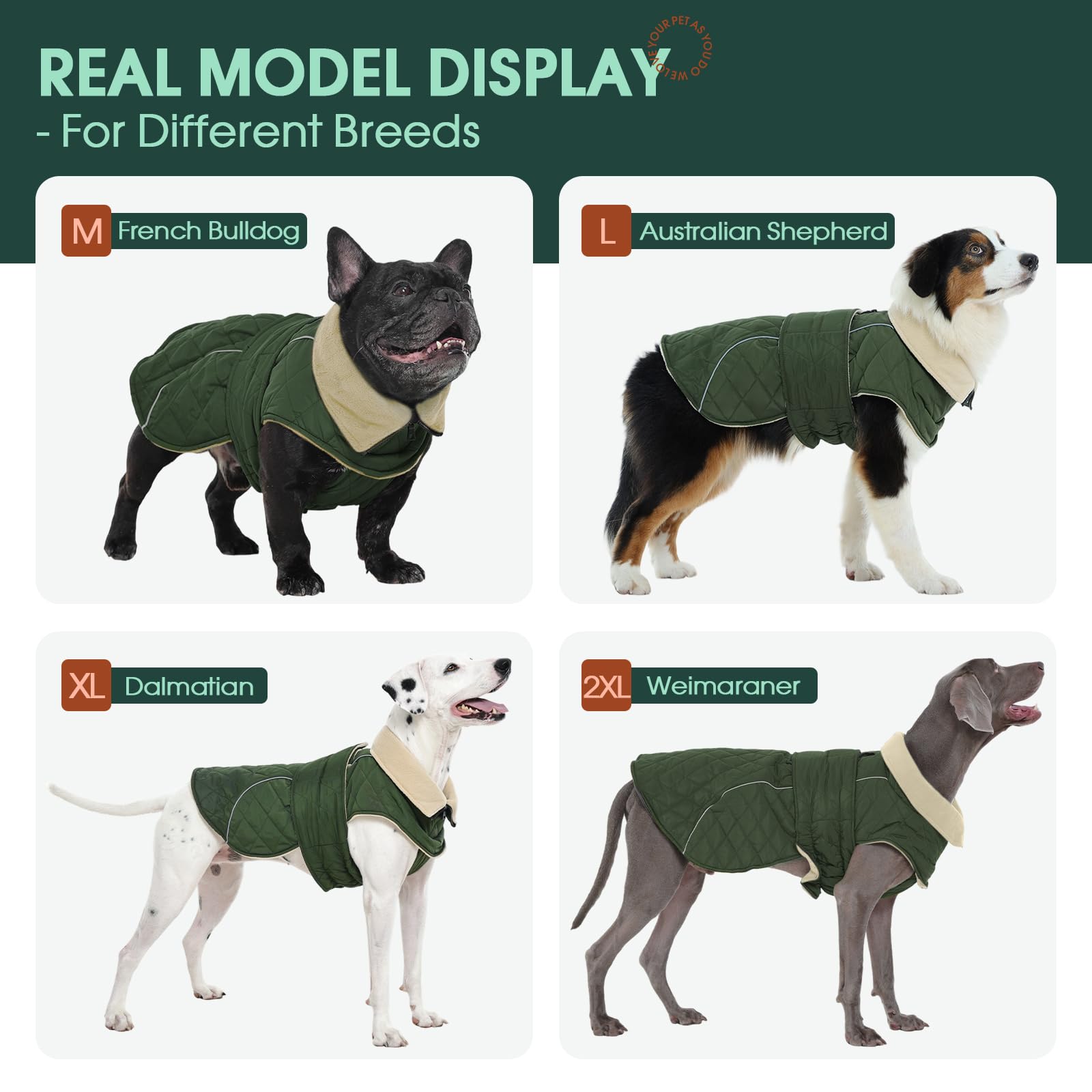 Kuoser Manteau Chien Thermique – trou pour harnais pour un enfilage rapide et sûr.