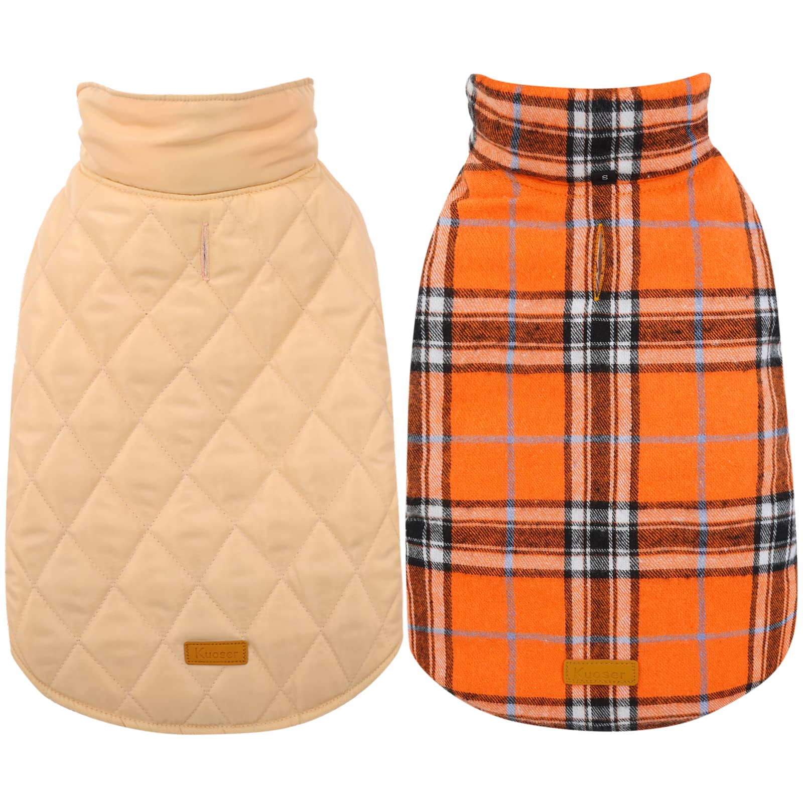 Manteau Kuoser imperméable et réversible en orange pour chien, parfait par temps pluvieux.