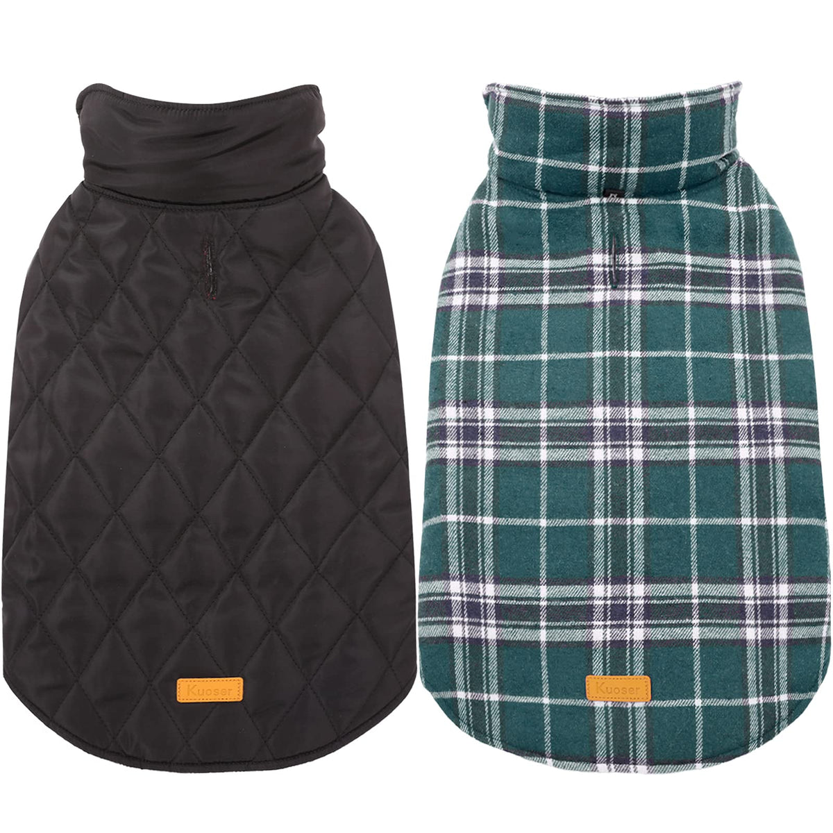 Kuoser manteau chien imperméable vert – vue de face, protection contre la pluie