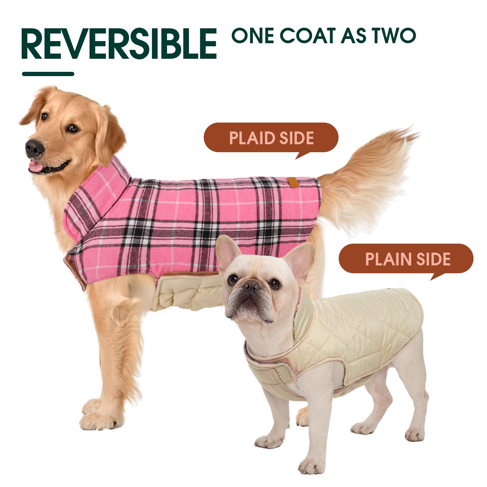 Manteau Kuoser avec ouverture pour attache, vue arrière, sécurité pendant les balades.