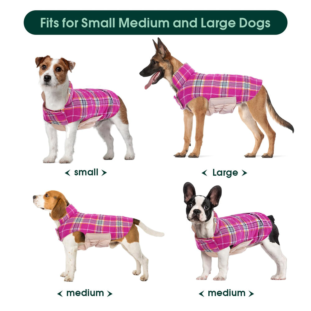 Kuoser manteau chien motif plaid vintage, élégant pour occasions festives.