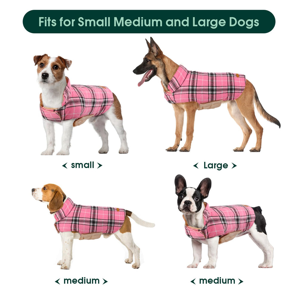Kuoser Manteau chien plaid vintage rose allie style et protection