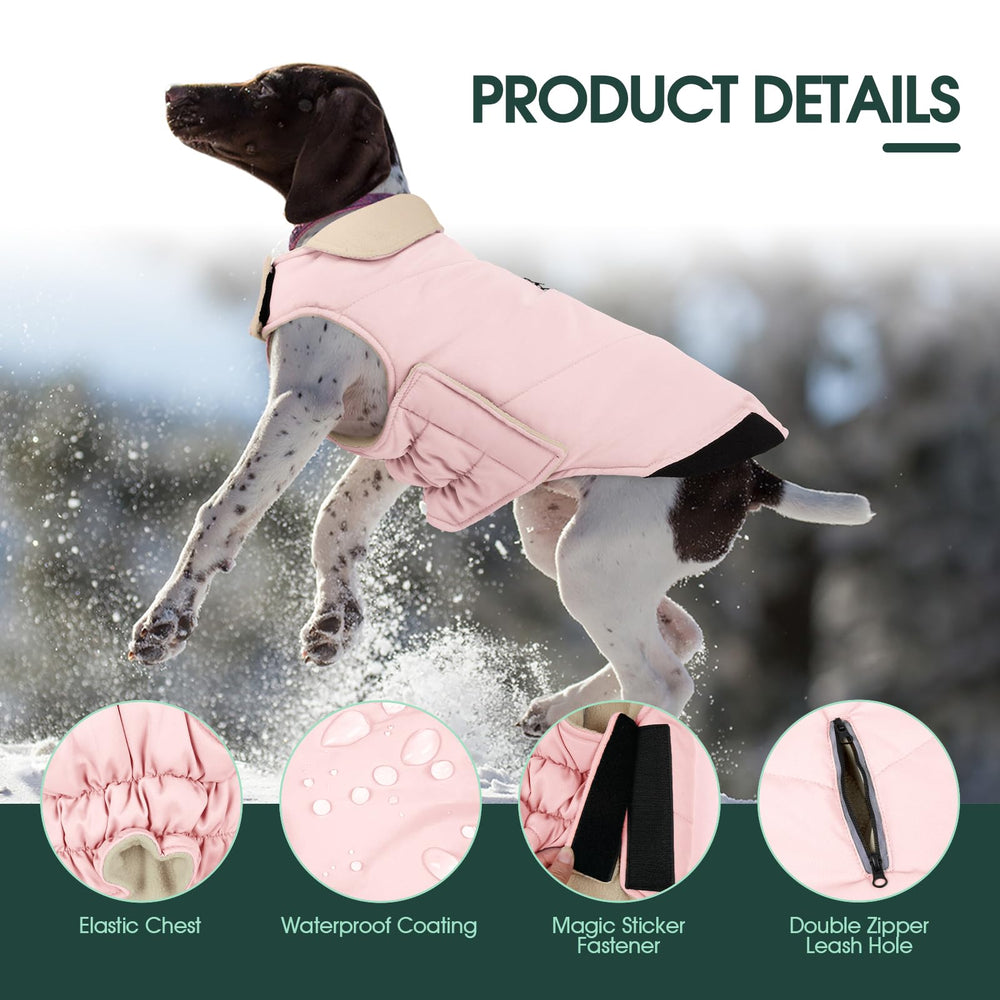 Kuoser manteau chien, extérieur imperméable et coupe-vent, protection contre pluie et neige.