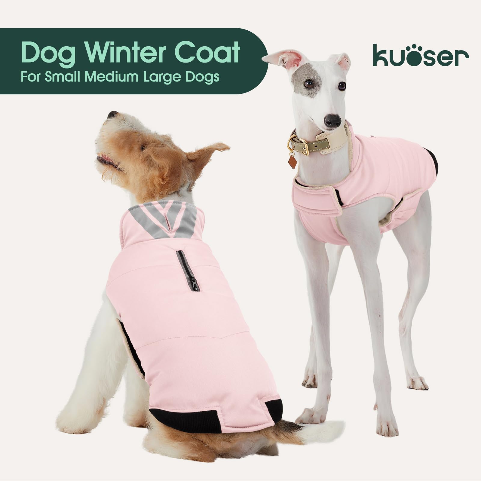 Manteau Kuoser chien, ouverture harnais et attache facile de la laisse.