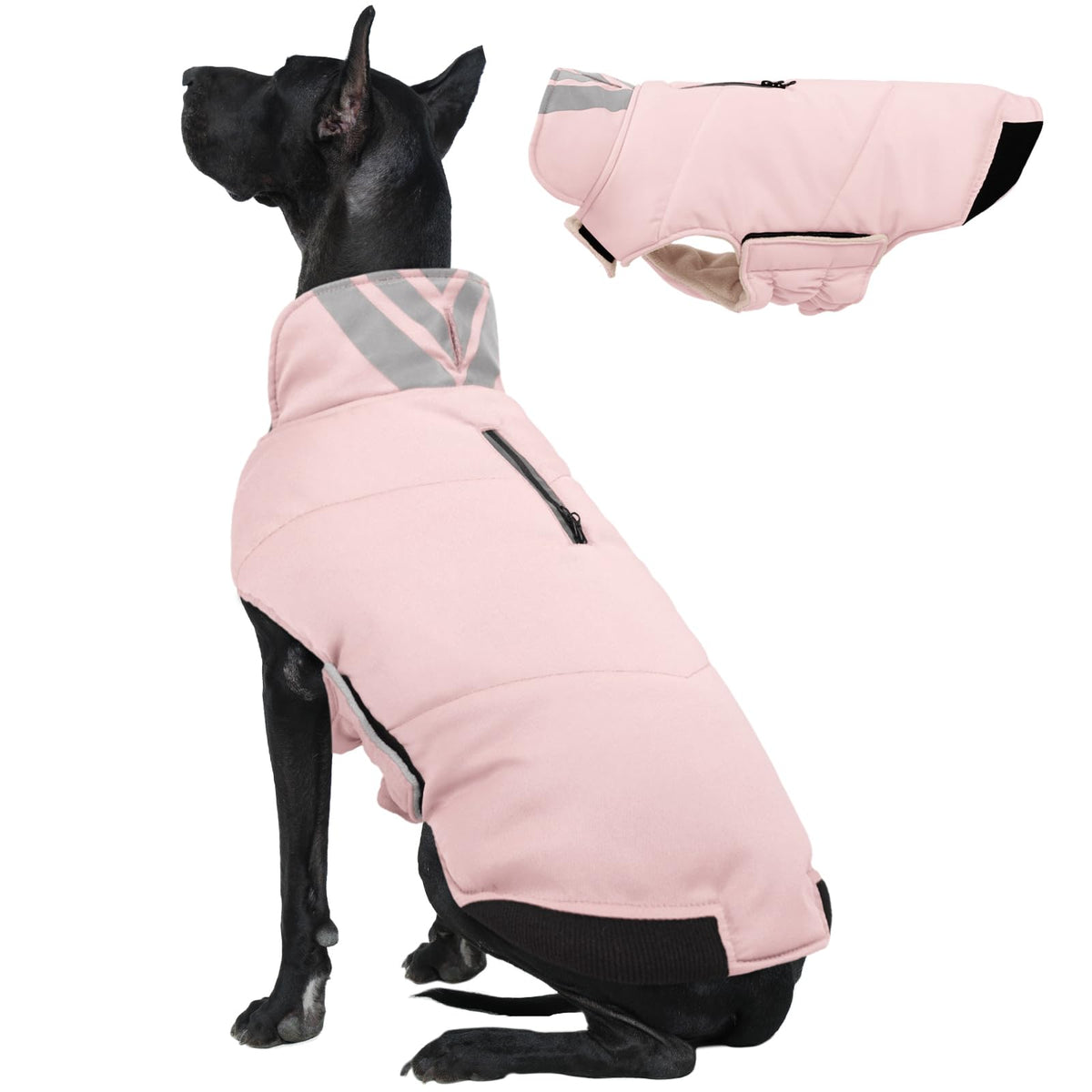 Manteau Kuoser pour chien, col roulé et fermeture, chaleur durable lors des sorties.