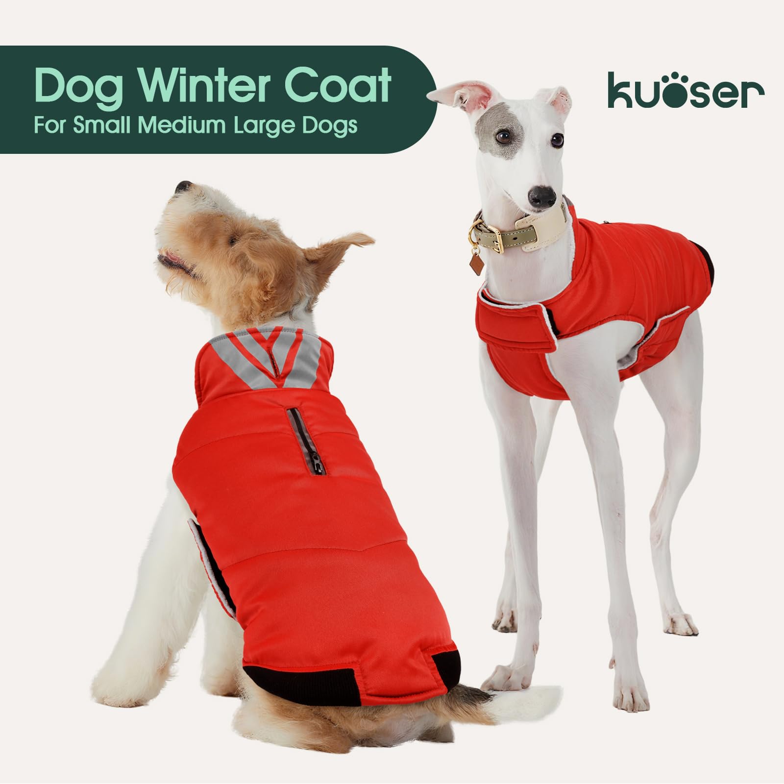 Manteau Kuoser rouge avec doublure polaire, chaleur douce lors des journées froides