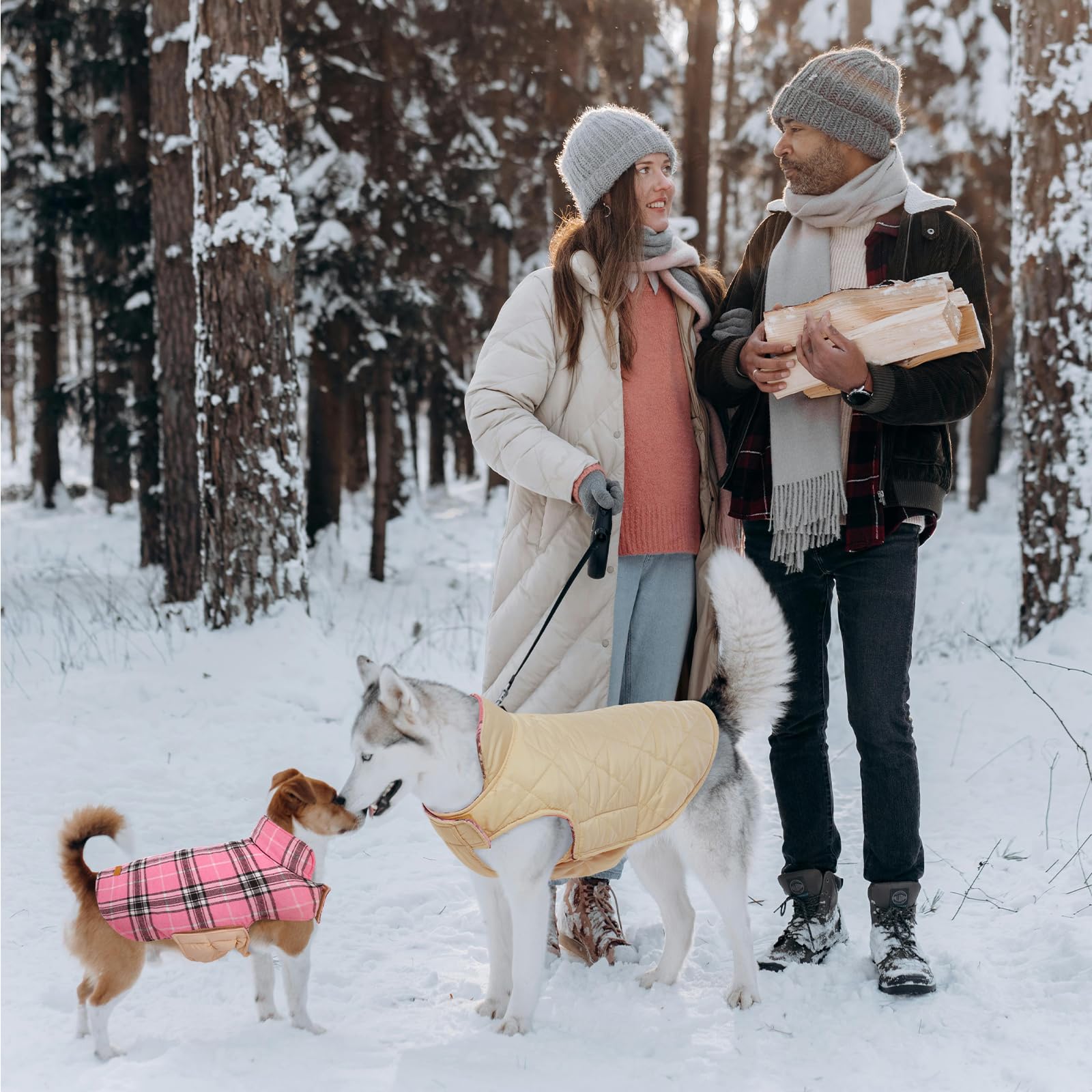 Kuoser Manteau chien utilisation hivernale rose pour sorties froides