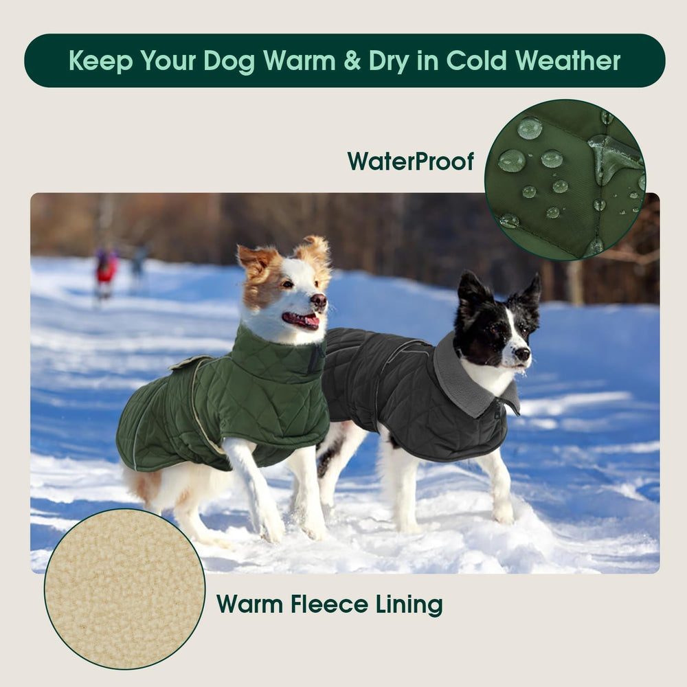 Kuoser Manteau Chien Thermique – tissu coupe-vent et résistant à l'eau pour météo variable.