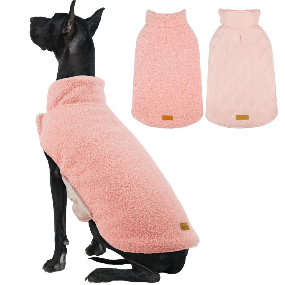 Kuoser manteau réversible pour chien — face polaire douce pour chaleur agréable lors des promenades.