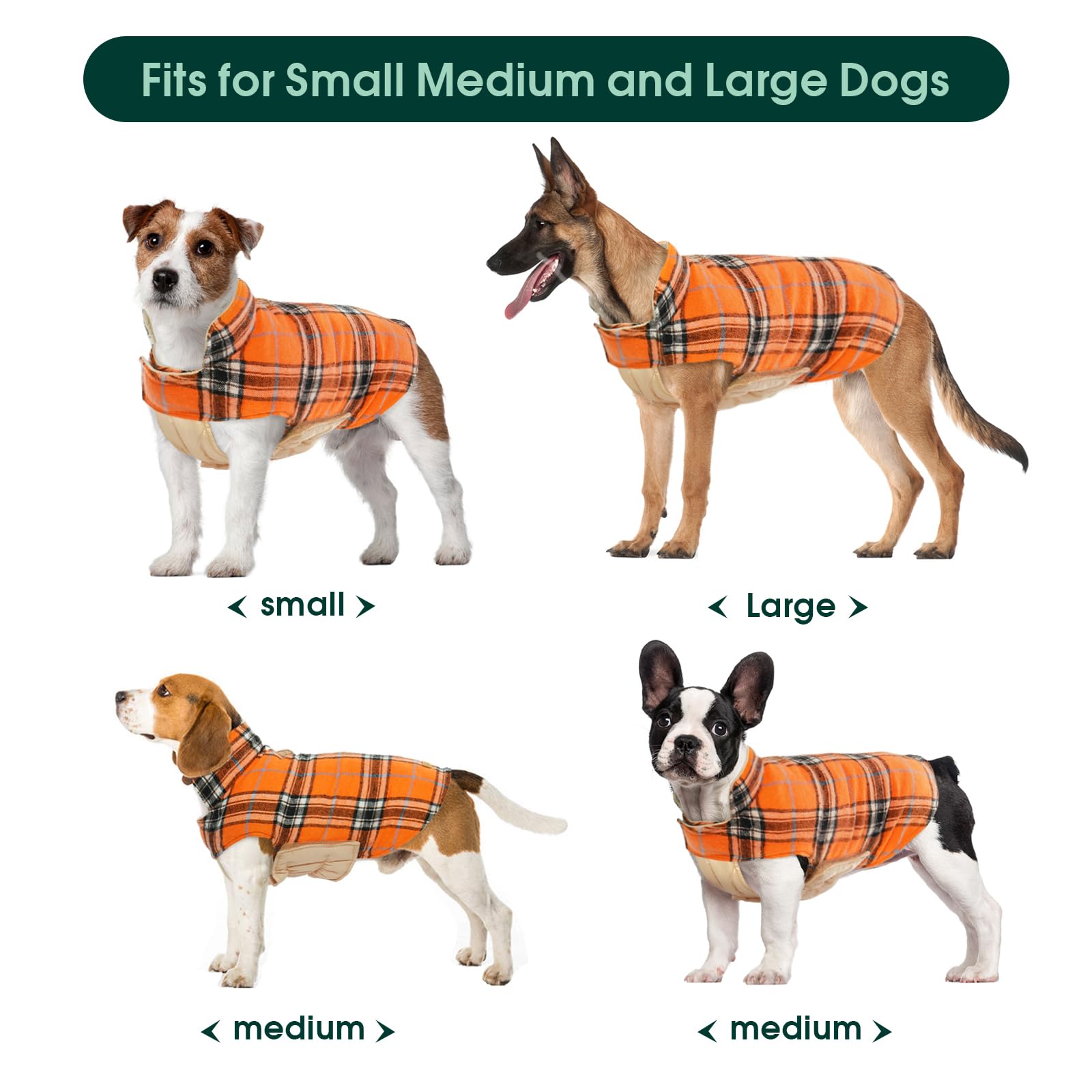Motif plaid vintage orange Kuoser pour un look élégant en hiver.