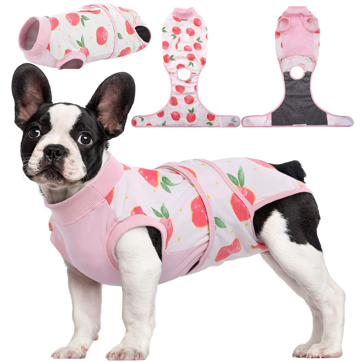 Kuoser Recovery Suit sur le dos après chirurgie, confort et protection.