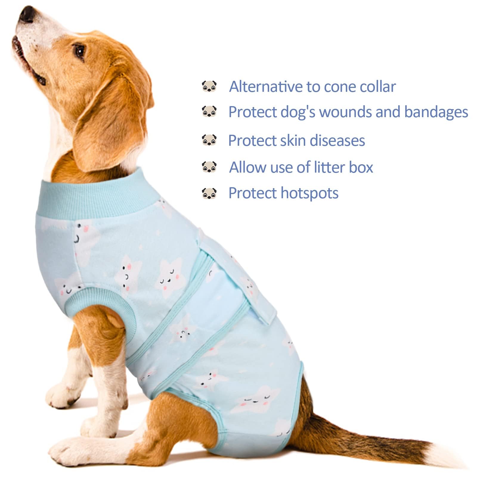 Kuoser Recovery Suit tailles variées, s'adapte à votre compagnon.