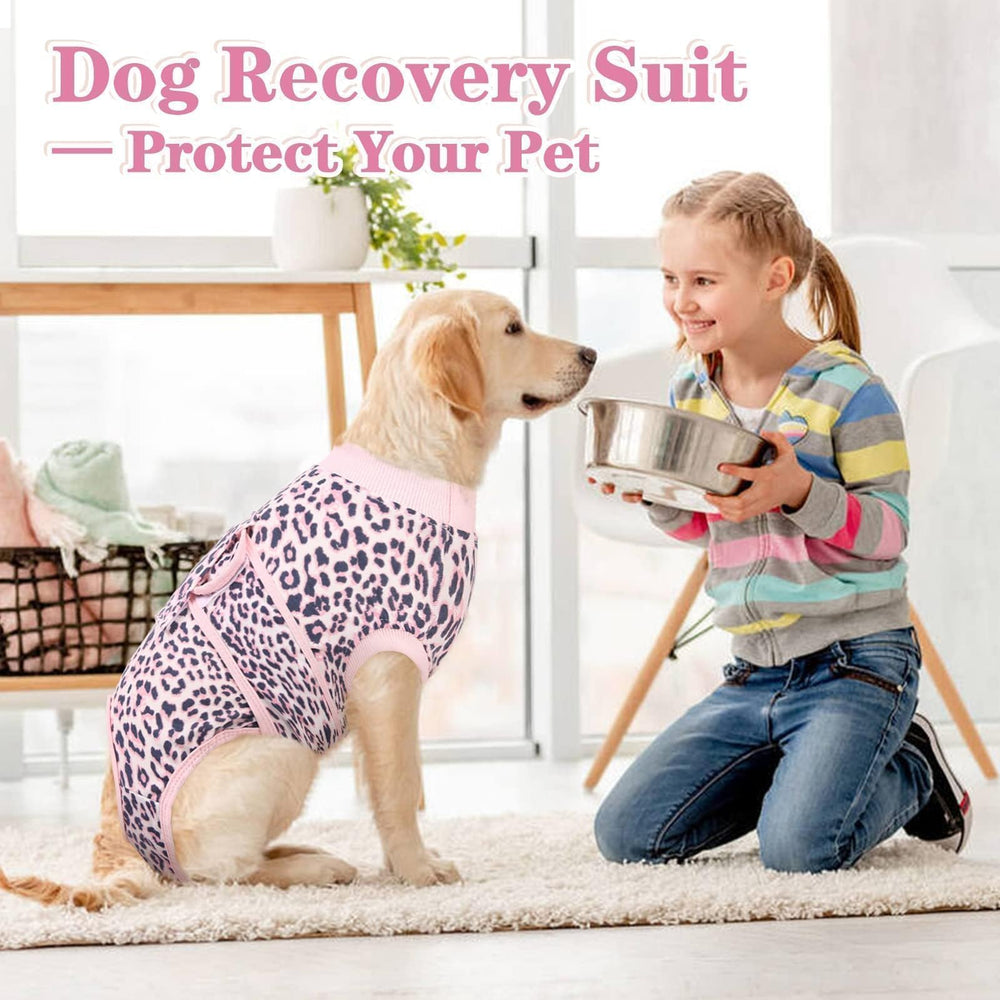 Kuoser survêtement chien rose leopard, utilisation quotidienne douce et confortable pour chien et chat.