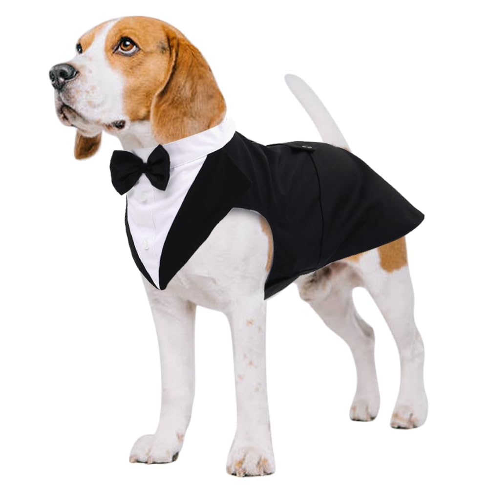 Kuoser tuxedo chien costume, look chic pour mariages et fêtes.