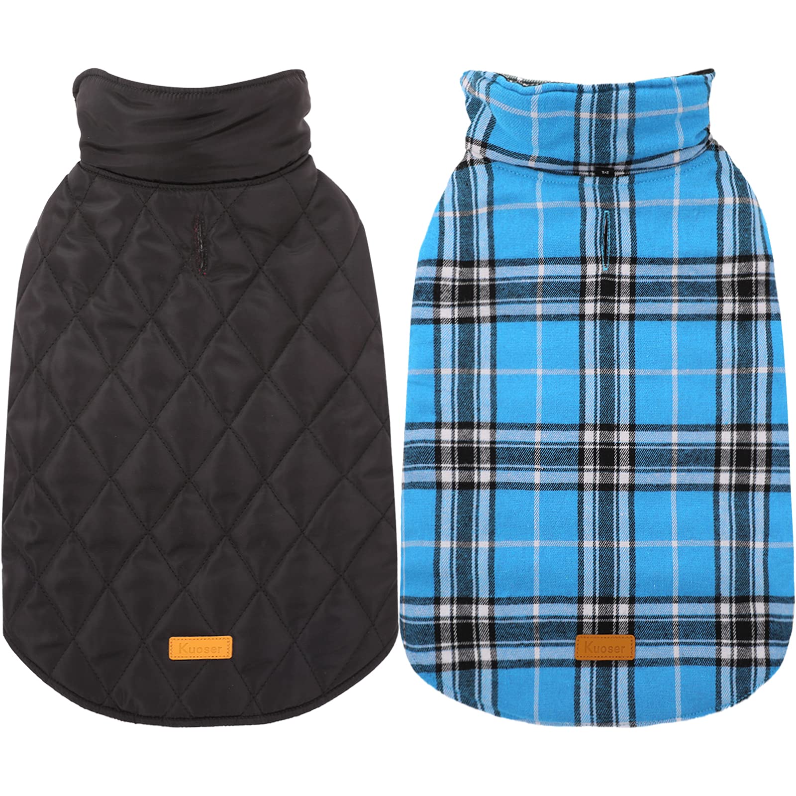Kuoser veste chien hiver imperméable bleu XXL protège du froid lors des balades.