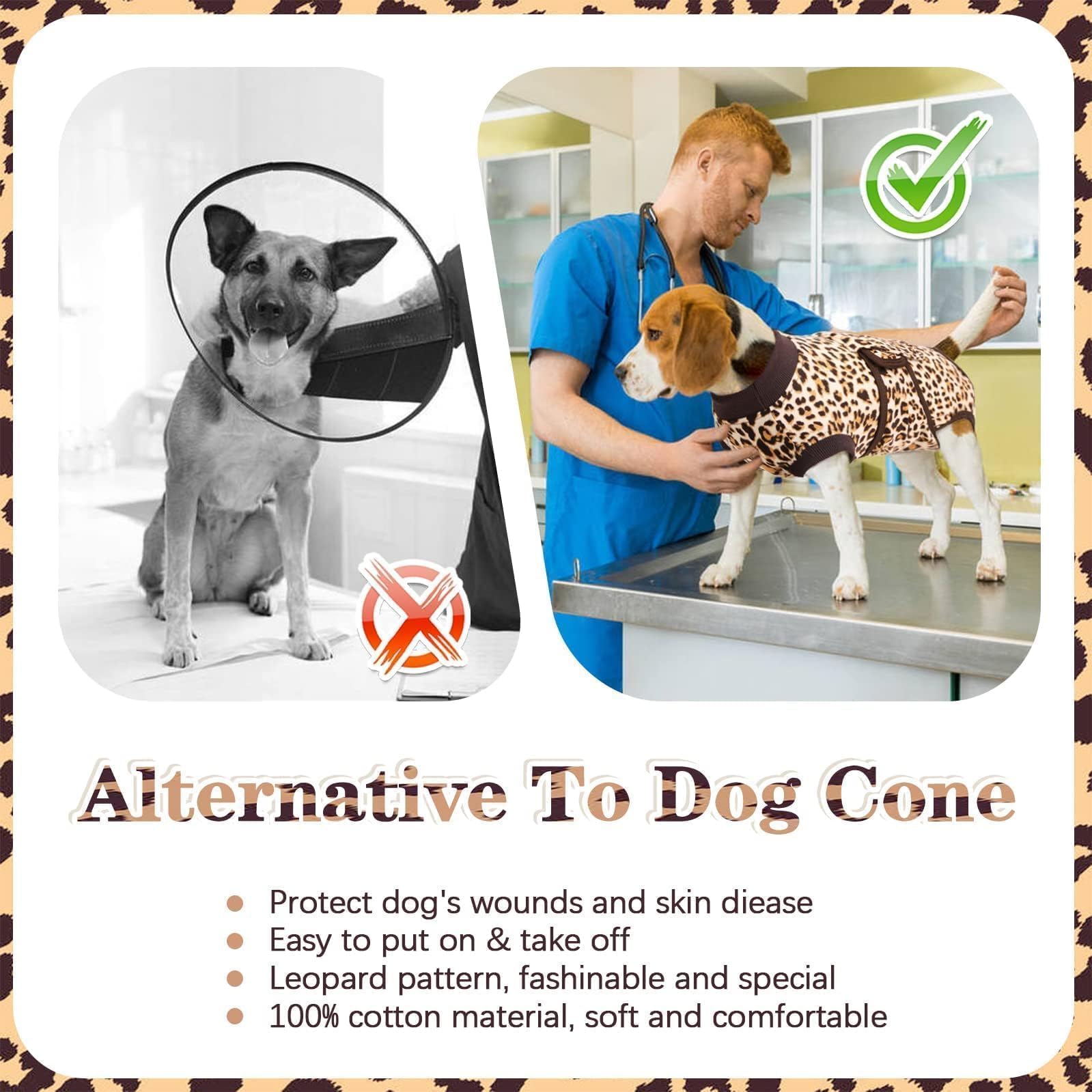Kuoser veste récupération chien mâle et femelle, hygiène simplifiée