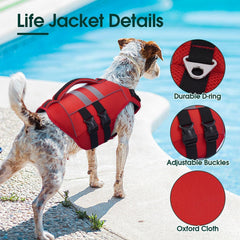 Kuoser XL gilet de sauvetage pour chien, poignée de sauvetage en haut, accès rapide.