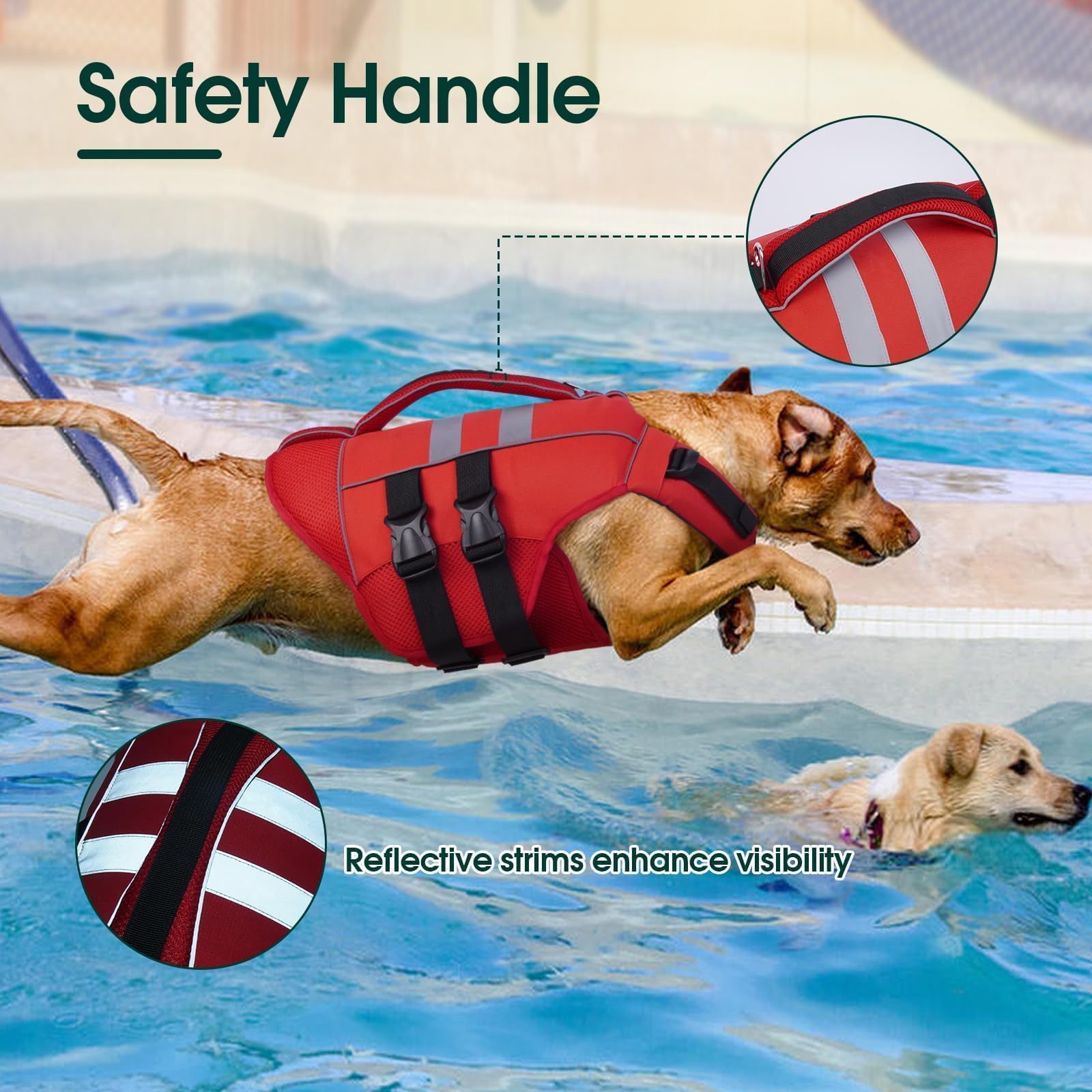 Kuoser XXL gilet-chien avec bandes réfléchissantes pour meilleure visibilité