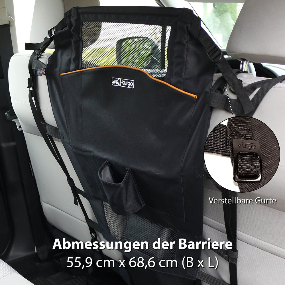 Barrière Kurgo pour banquette arrière profil bas et discrétion dans le véhicule.