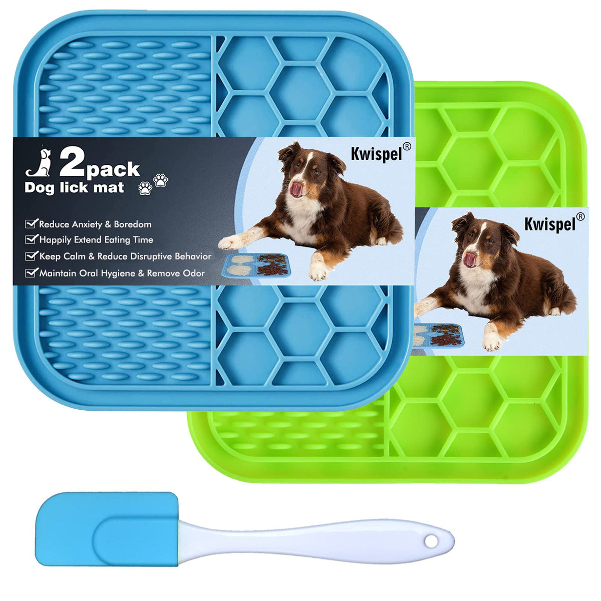 Kwispel tapis léchage chien ventouses pour calmer et rallonger le léchage.