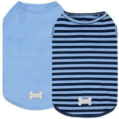 KYEESE chien-shirt rayé bleu foncé en action, douceur et confort