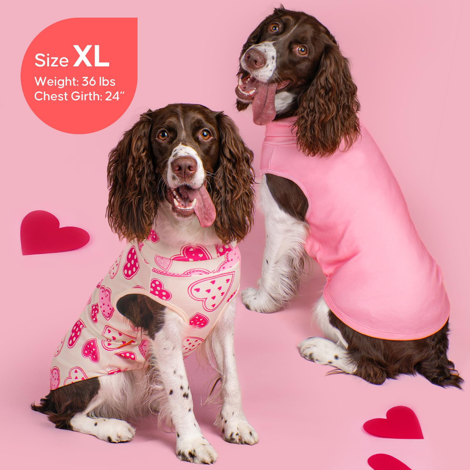 KYEESE pull avec motifs cœurs, style Valentine pour chien.