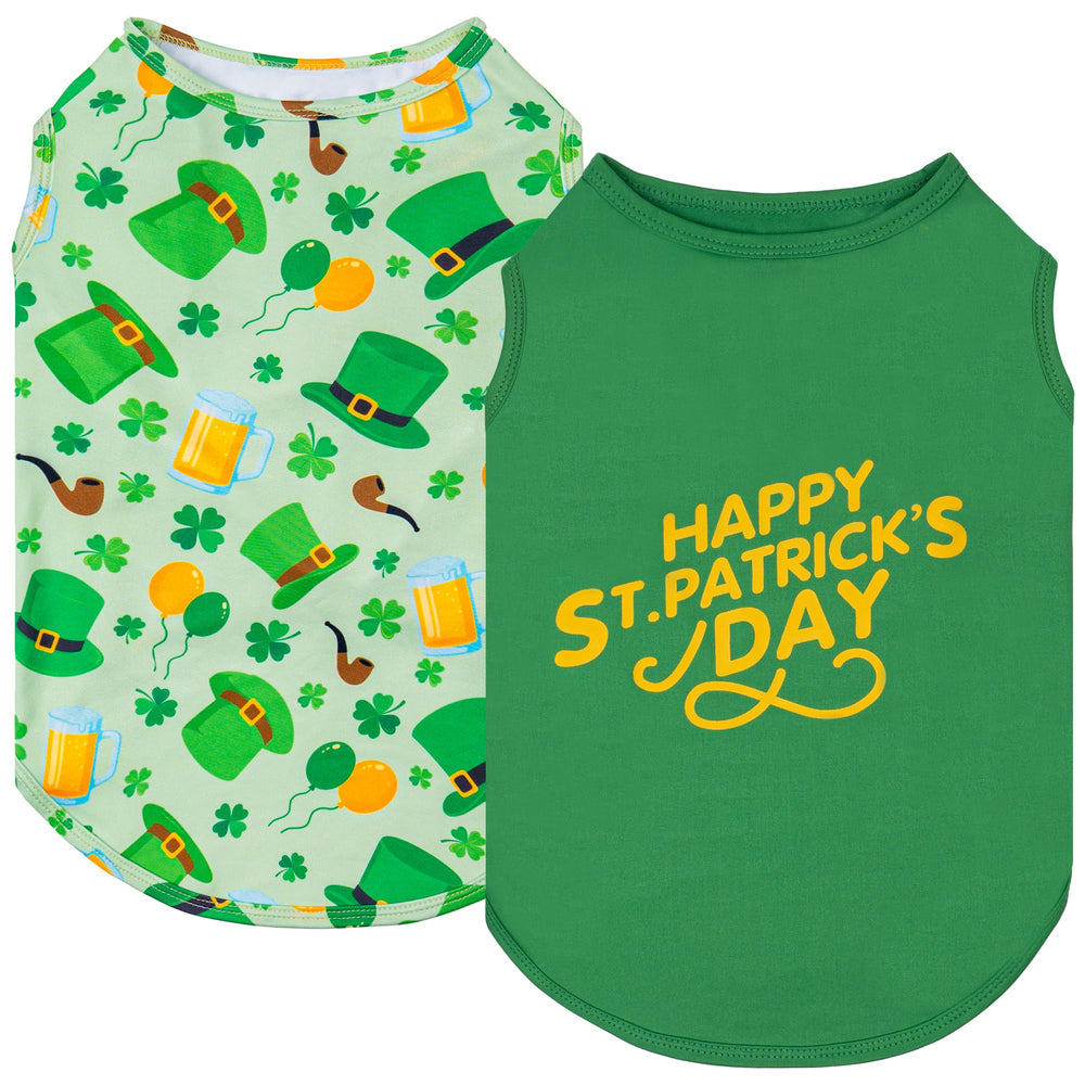 KYEESE chien t-shirt Saint-Patrick vert, respirant pour promenades.