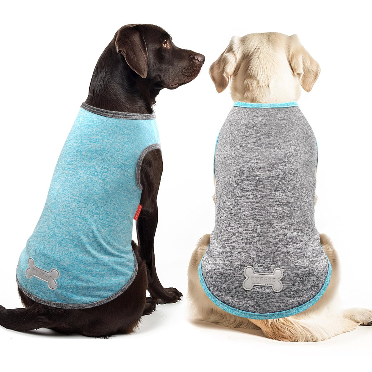KYEESE chien t-shirt sans manches gris bleu, respirant et rapide à sécher
