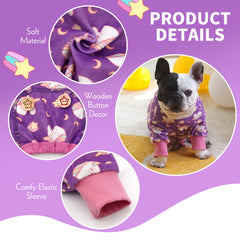 KYEESE pyjama chien velours violet, vêtement cosy prêt à l’emploi.