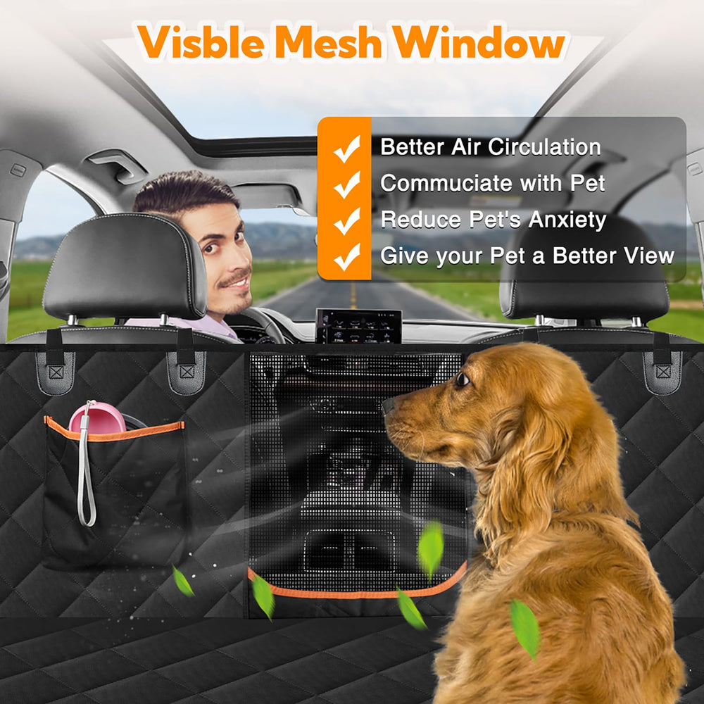 Kytely couverture siège chien arrière fenêtre maillage pour meilleure circulation d'air.