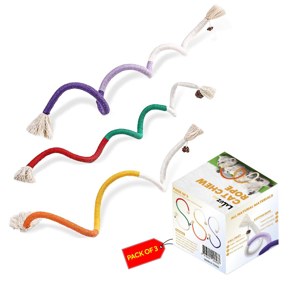 La Luz 2021 – corde à mâcher chat ensemble 3 pièces, stimulation et jeu.