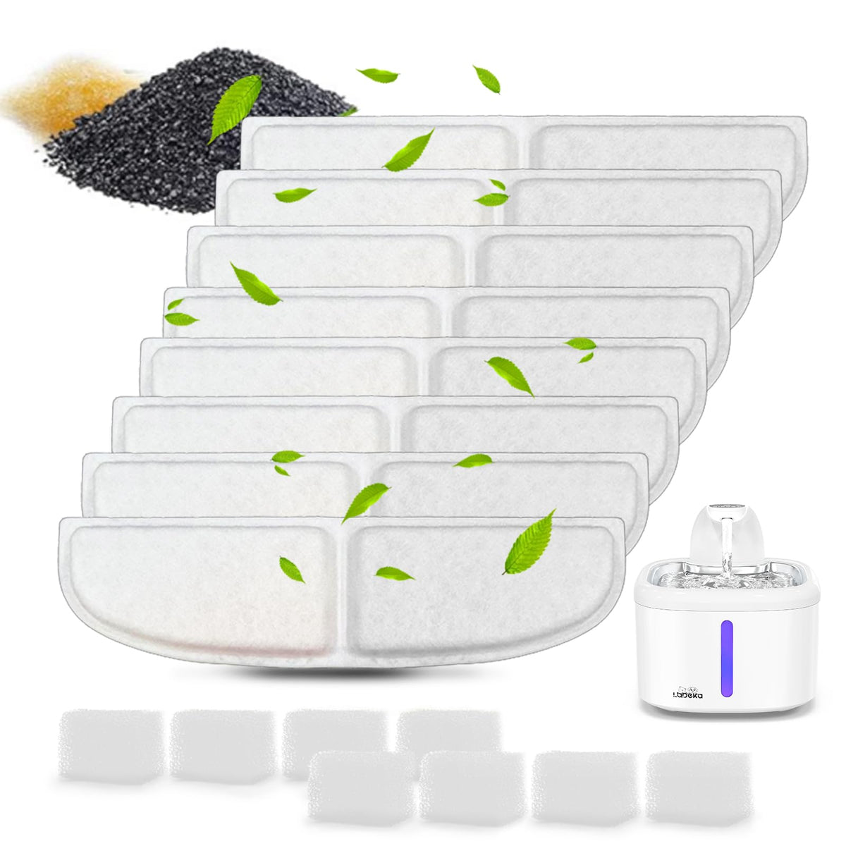 LABEKA filtres-fontaine-chat-16-pack offrent une filtration durable pour eau plus fraîche.