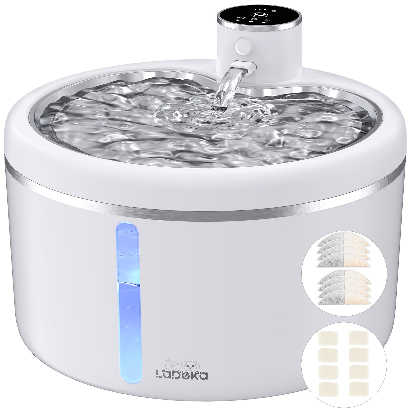LABEKA fontaine eau chat sans-fil pour hydratation pratique.