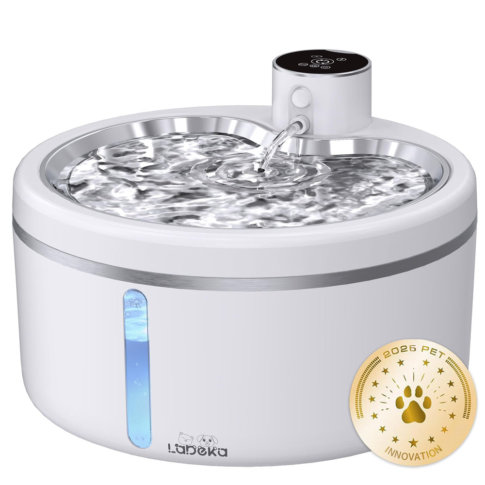LABEKA fontaine d'eau sans fil pour chat, eau fraîche en tout lieu.