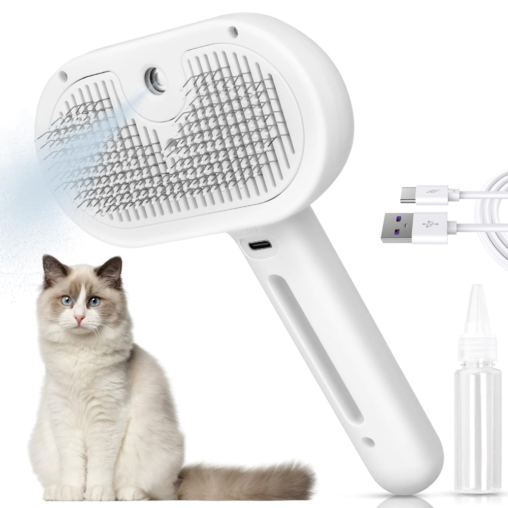LACOKI brosse-vapeur chat 3 en 1 en action, poils faciles à enlever.