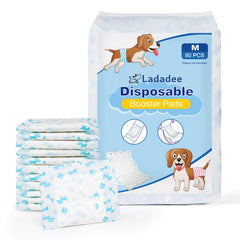 Ladadee booster pad emballage et design absorbant pour couches canines.
