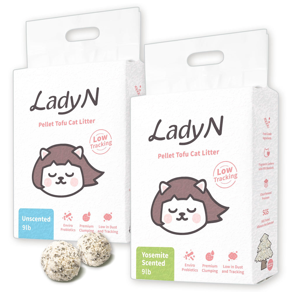 Lady N litière chat au tofu pellets – emballage produit, solution propre et pratique