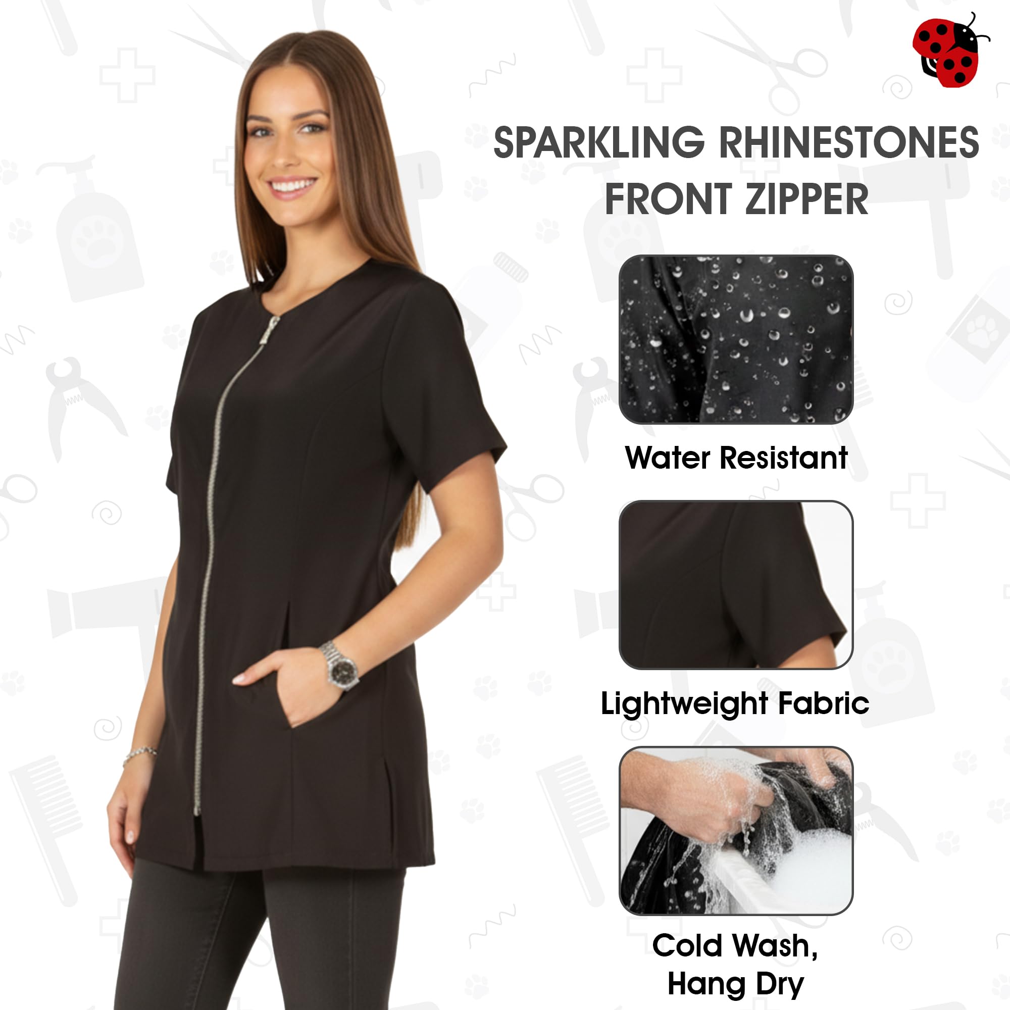 Ladybird Line 460 veste col rond: confort quotidien pour toilettage.