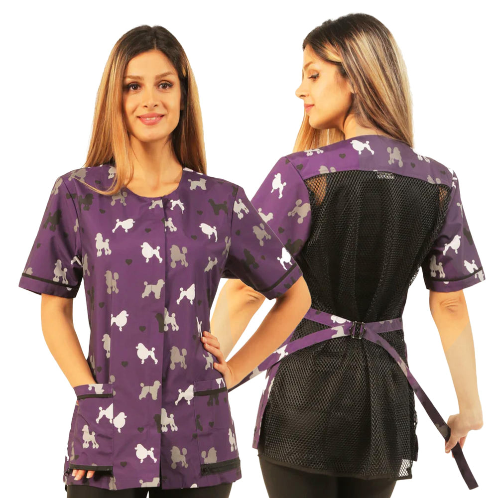 Smock Ladybird Line 710 imperméable avec impression Poodle violet pour professionnels.