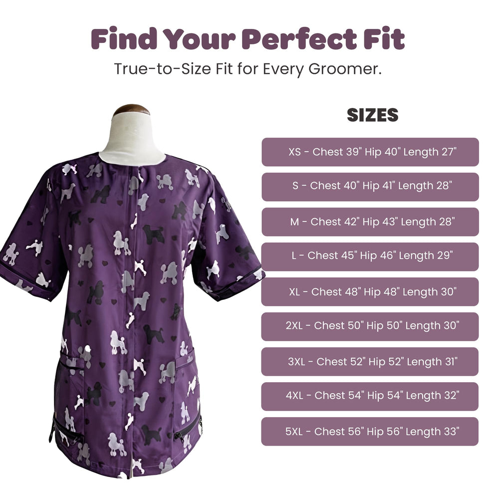 Motif Purple Poodle violet, style professionnel et fonctionnel.