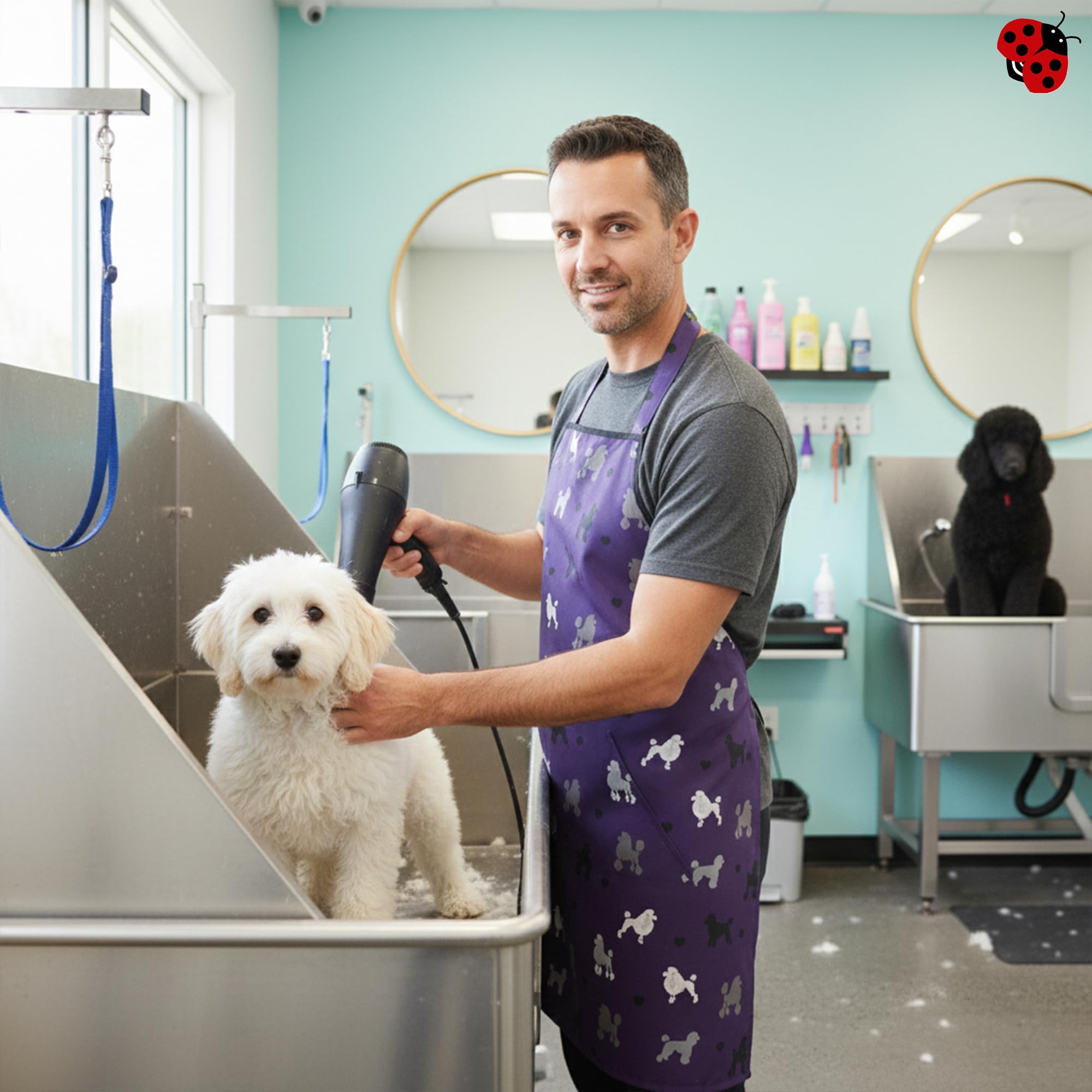 Nettoyage facile du tablier Ladybird Line lavage froid seche a l air