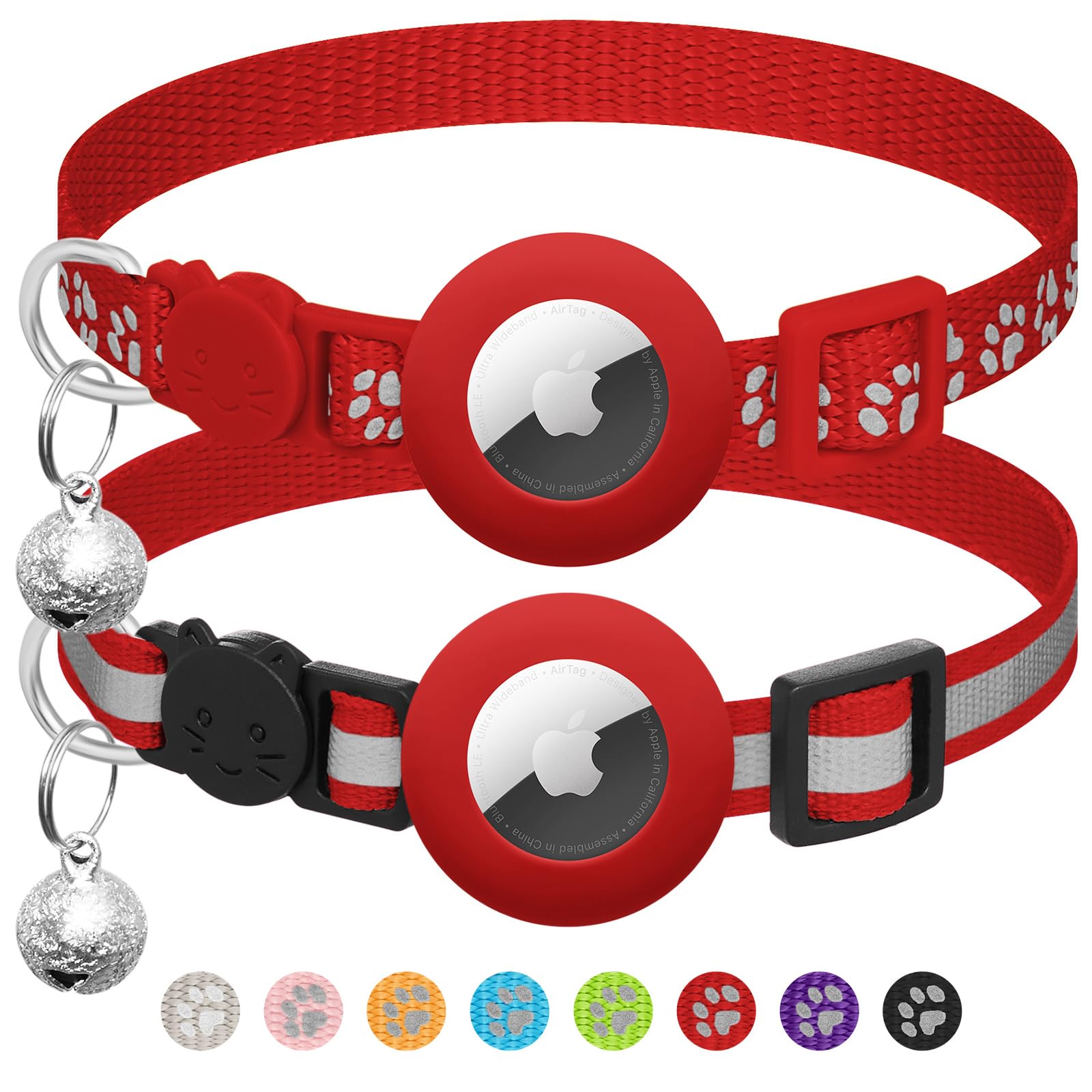 LAFAYI collier Airtag pour chat avec étui elastique, protection légère.